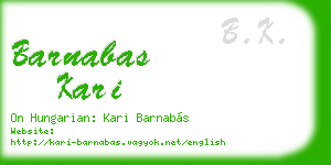 barnabas kari business card